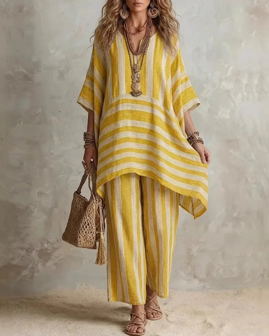 Pascaline-Rachelle Dame Sæt | Oversized Tunika | Vide Bukser