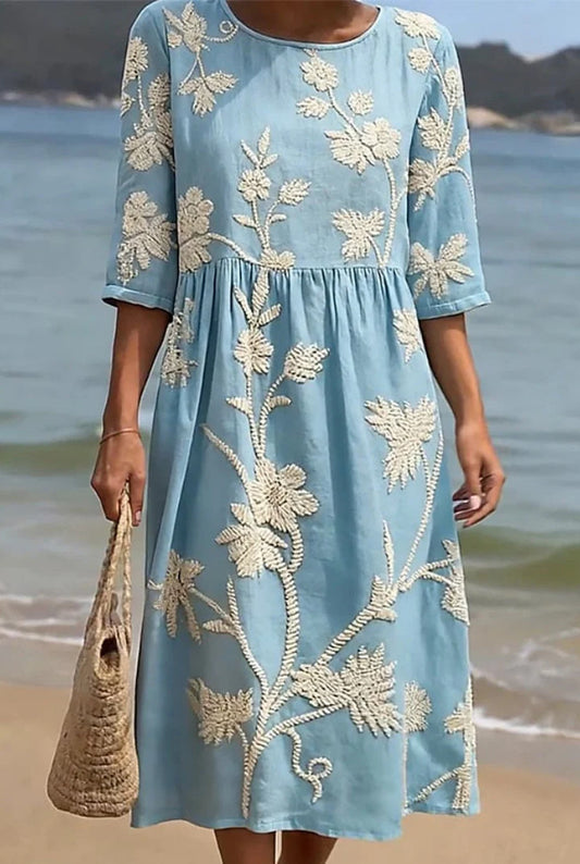 Alfonsina Women's Midi Dress | Floral-print | Balloon Sleeves