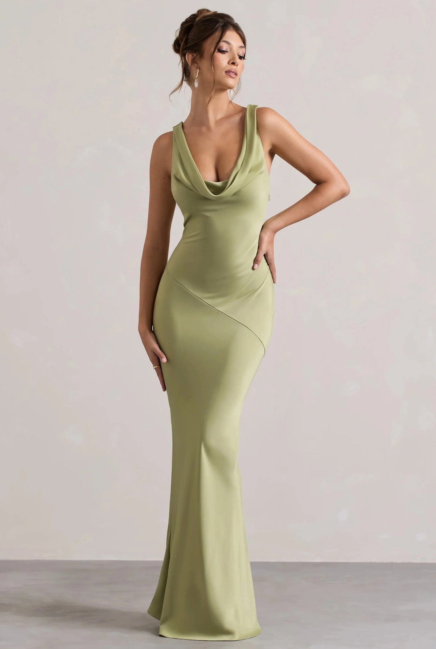 Marcelline Women's Maxi Dress | Waterfall Neckline | Open Cowl Back