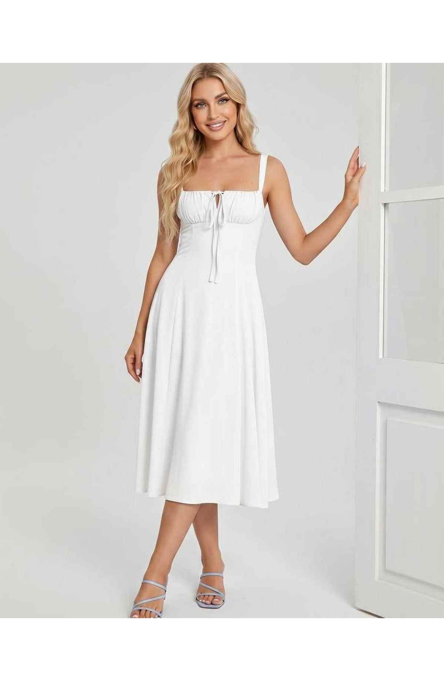 Lætitia Women's Midi Dress | Square Neck | A-line