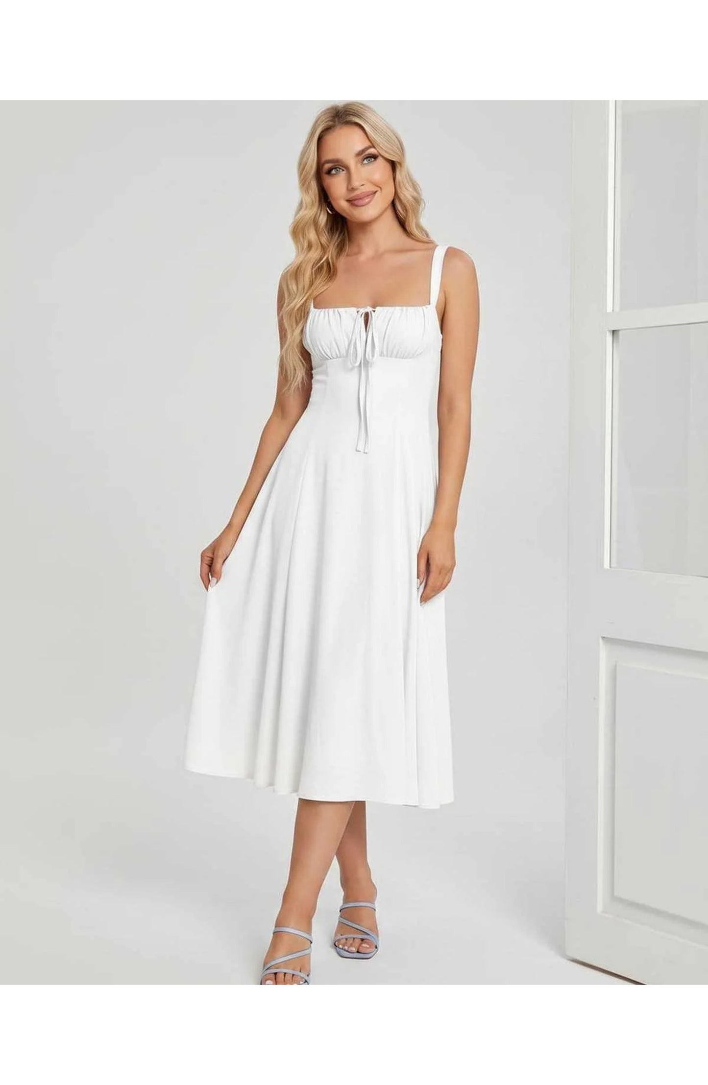Lætitia Women's Midi Dress | Square Neck | A-line