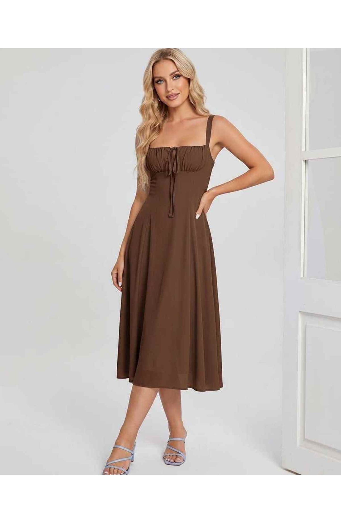 Lætitia Women's Midi Dress | Square Neck | A-line