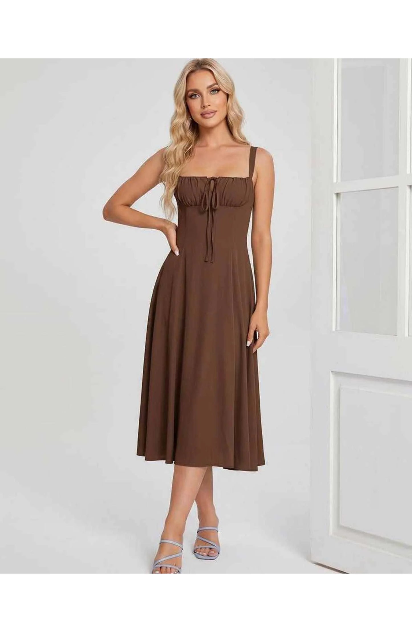 Lætitia Women's Midi Dress | Square Neck | A-line