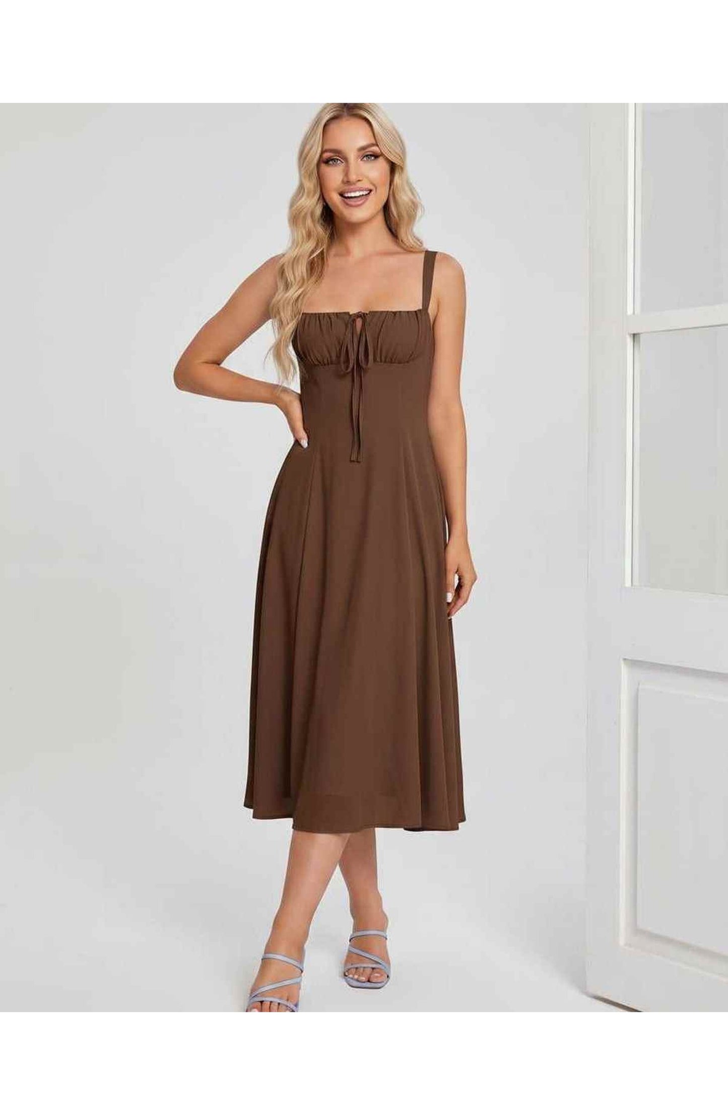 Lætitia Women's Midi Dress | Square Neck | A-line