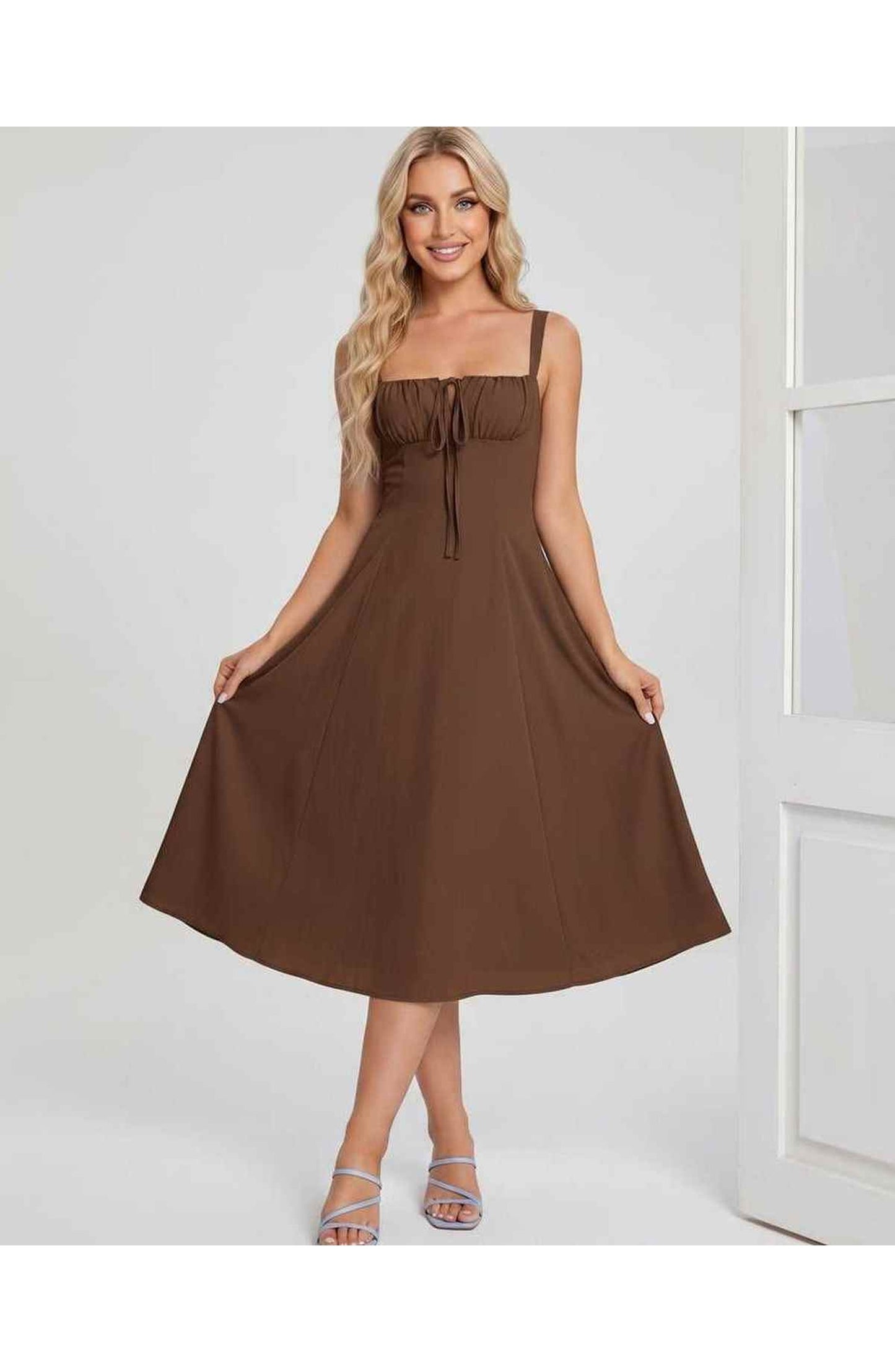 Lætitia Women's Midi Dress | Square Neck | A-line