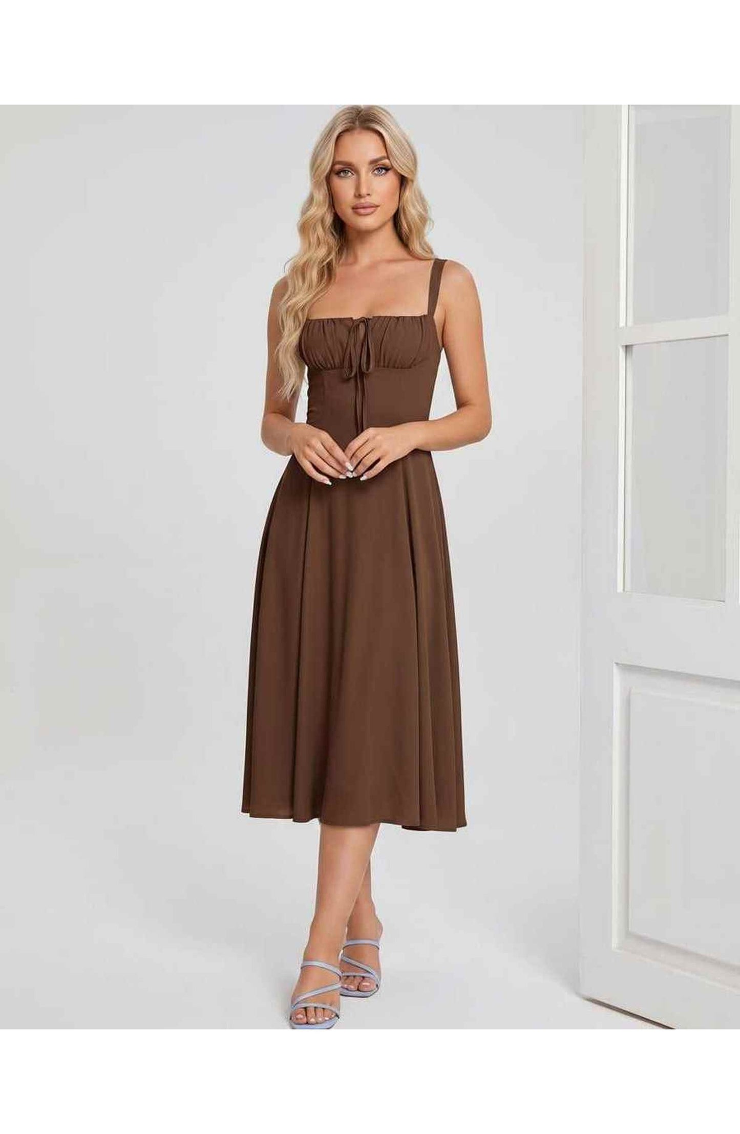 Lætitia Women's Midi Dress | Square Neck | A-line