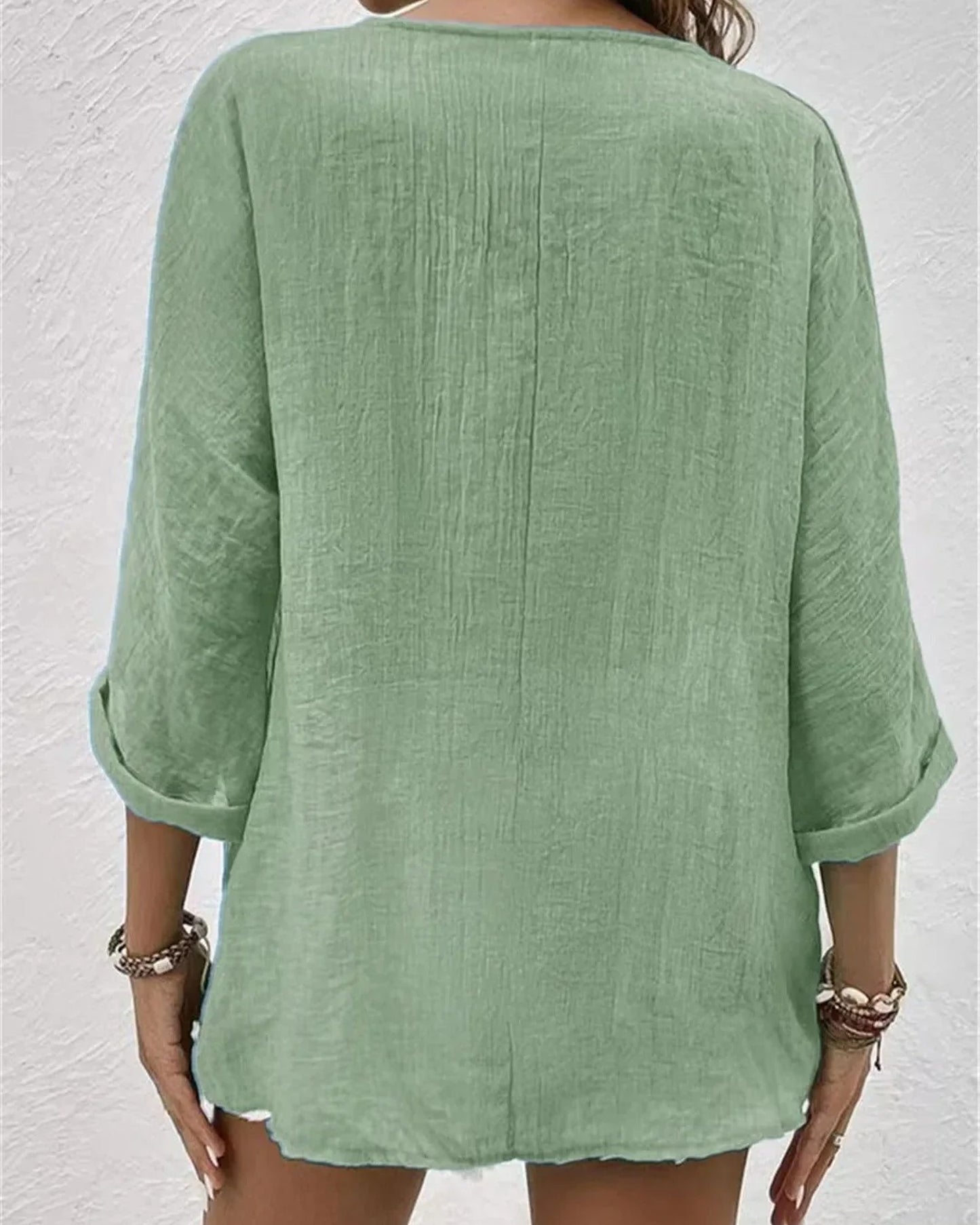 Mélisande Dames Blouse | 3/4 Mouwen | Button-Down