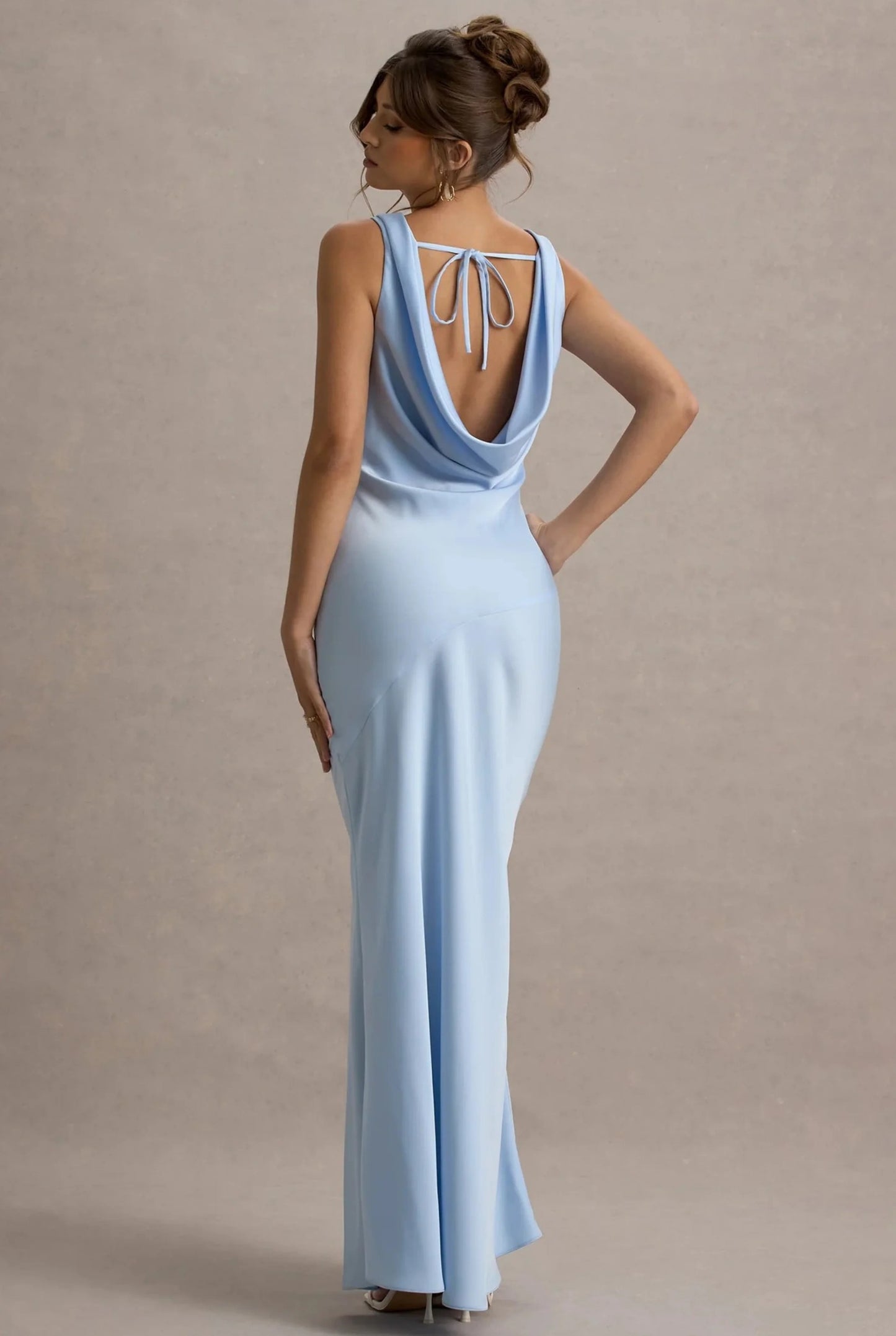 Marcelline Women's Maxi Dress | Waterfall Neckline | Open Cowl Back