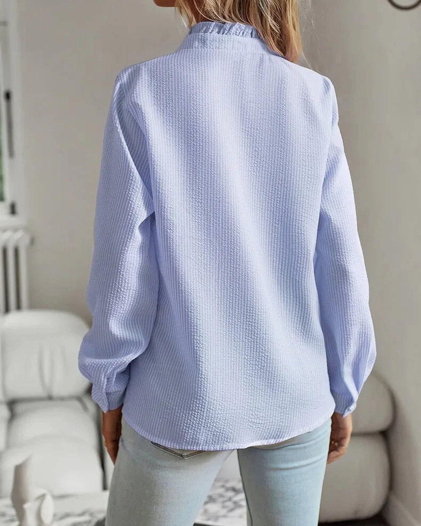 Anita Dames Blouse | Ruches Detail | Gestructureerde Kraag