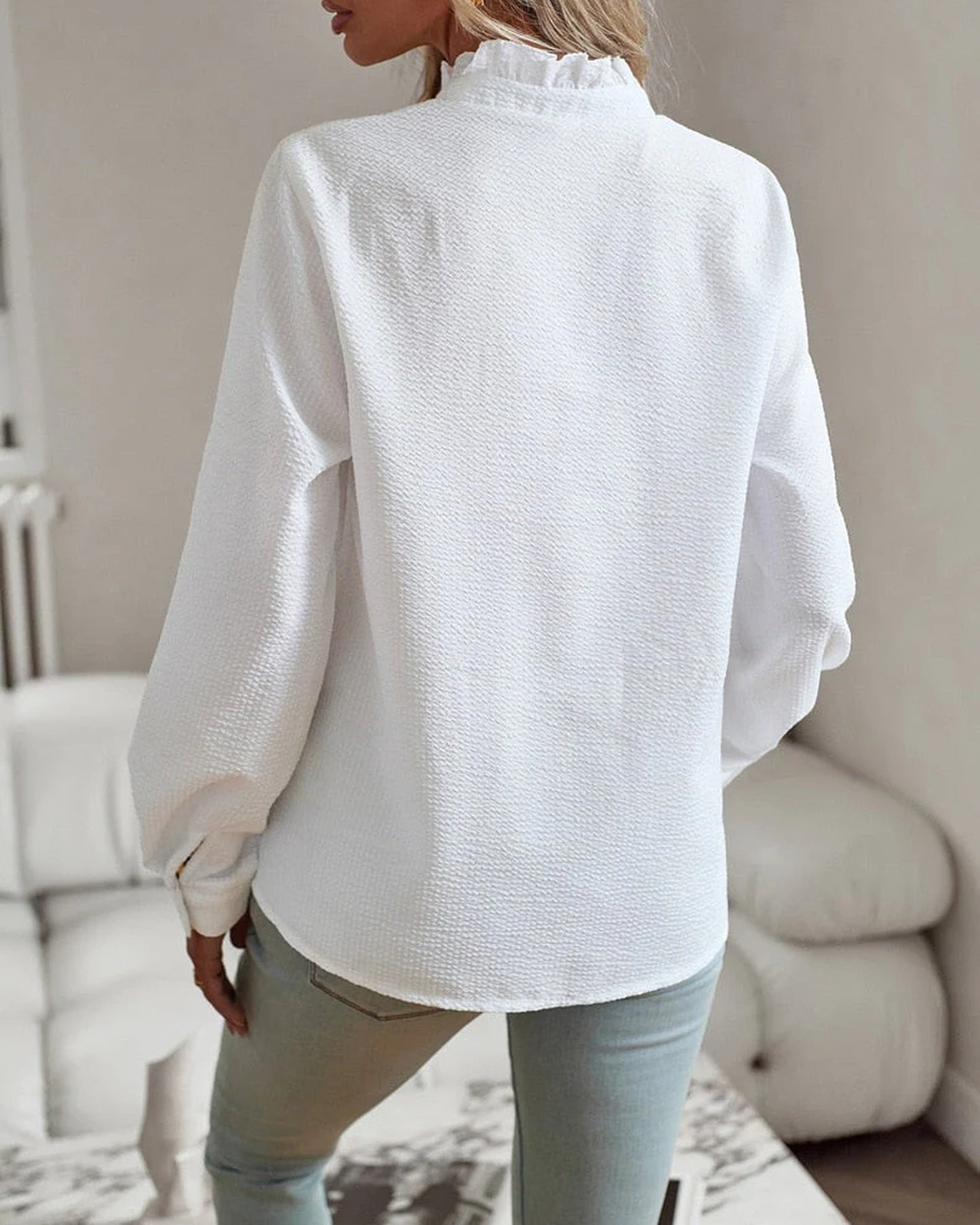 Anita Dames Blouse | Ruches Detail | Gestructureerde Kraag