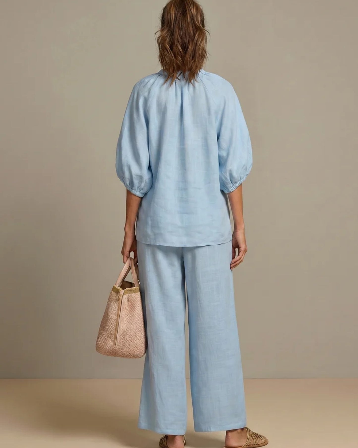 Andréa Dames Co-ord Set | Ballonmouwen | Ritssluiting Voorkant