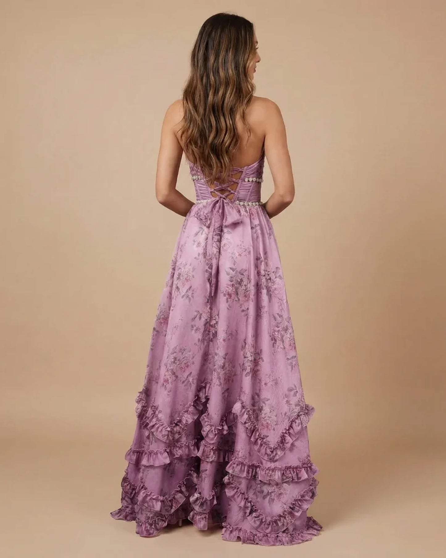 Dames Maxi Jurk | Halterneck | Gelaagde Franje