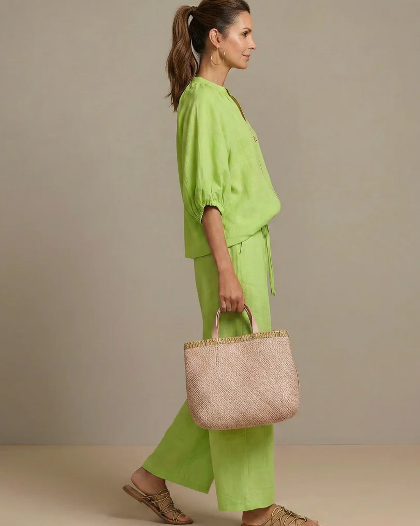 Andréa Dames Co-ord Set | Ballonmouwen | Ritssluiting Voorkant