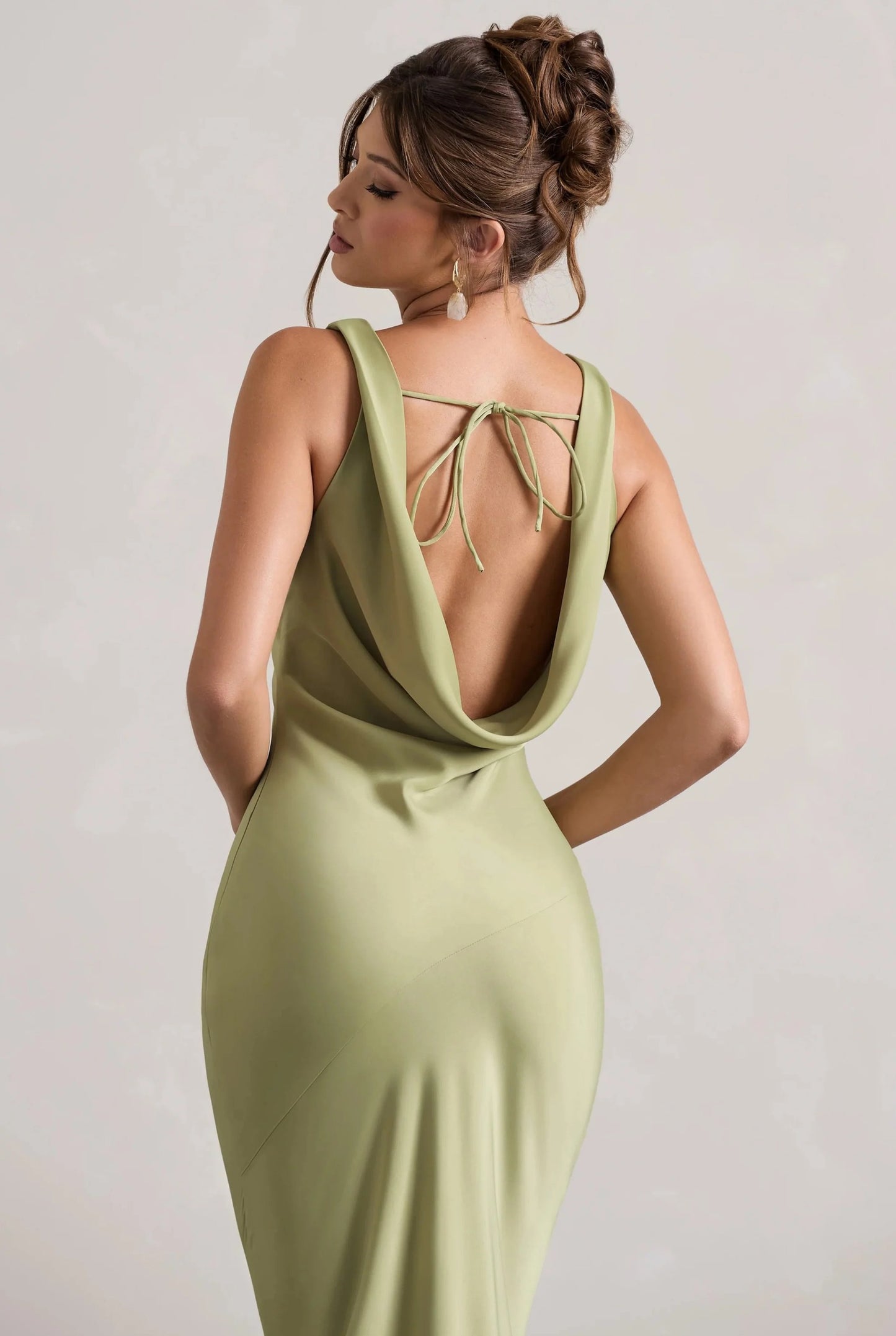 Marcelline Women's Maxi Dress | Waterfall Neckline | Open Cowl Back