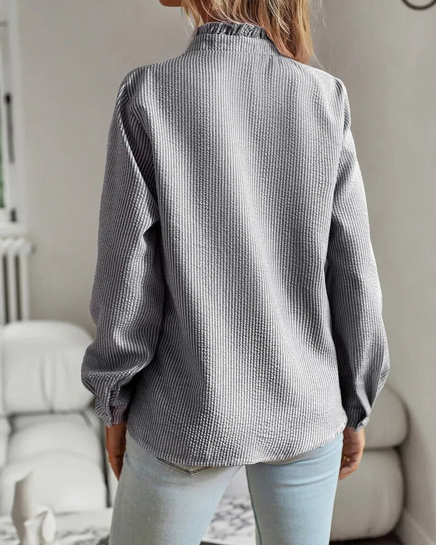 Anita Dames Blouse | Ruches Detail | Gestructureerde Kraag