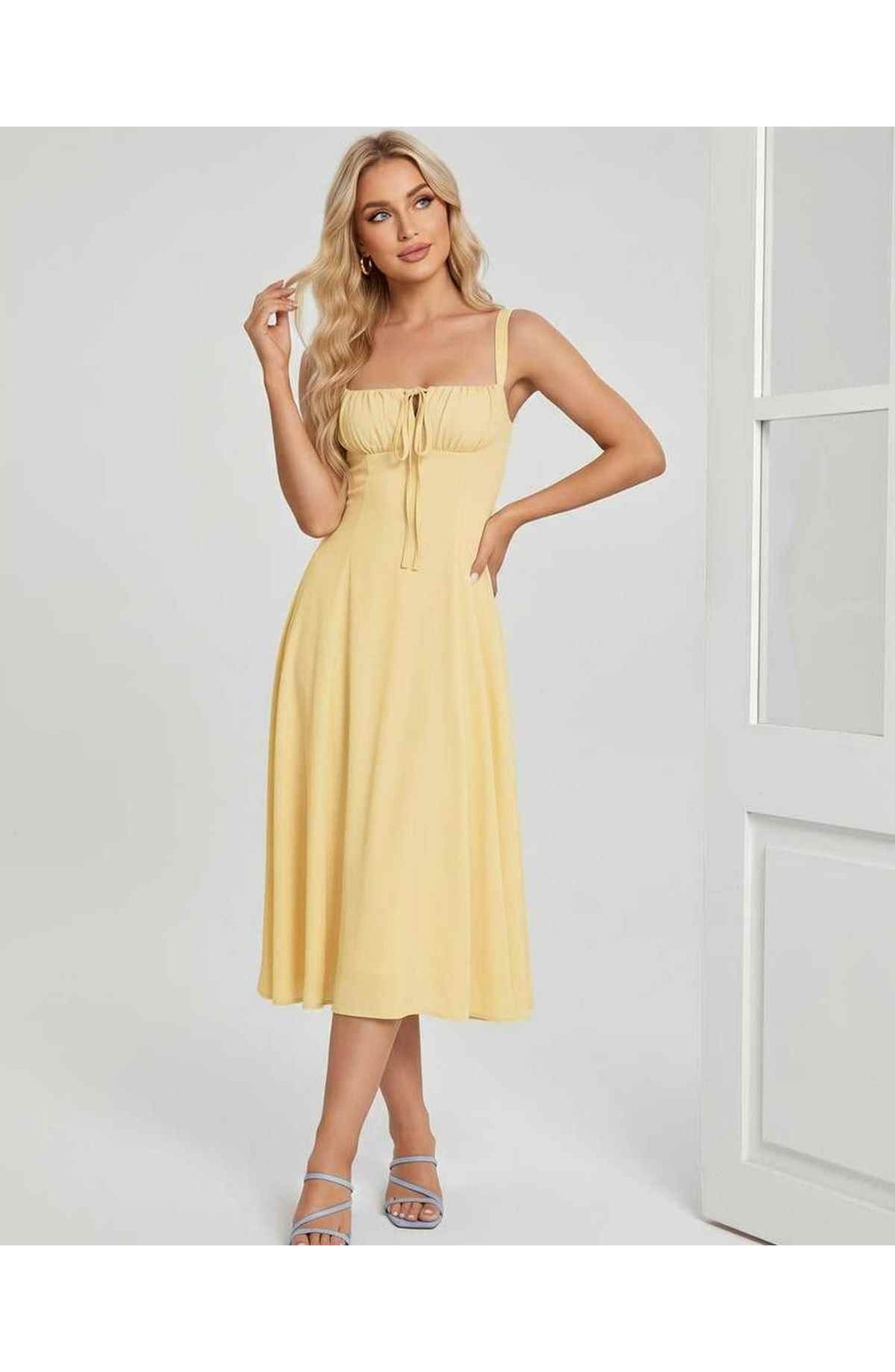 Lætitia Women's Midi Dress | Square Neck | A-line