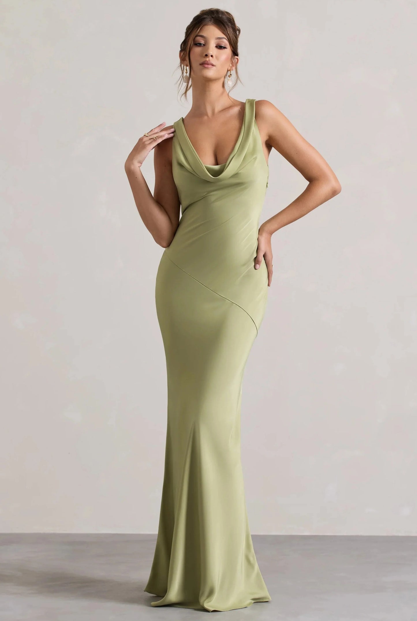 Marcelline Women's Maxi Dress | Waterfall Neckline | Open Cowl Back