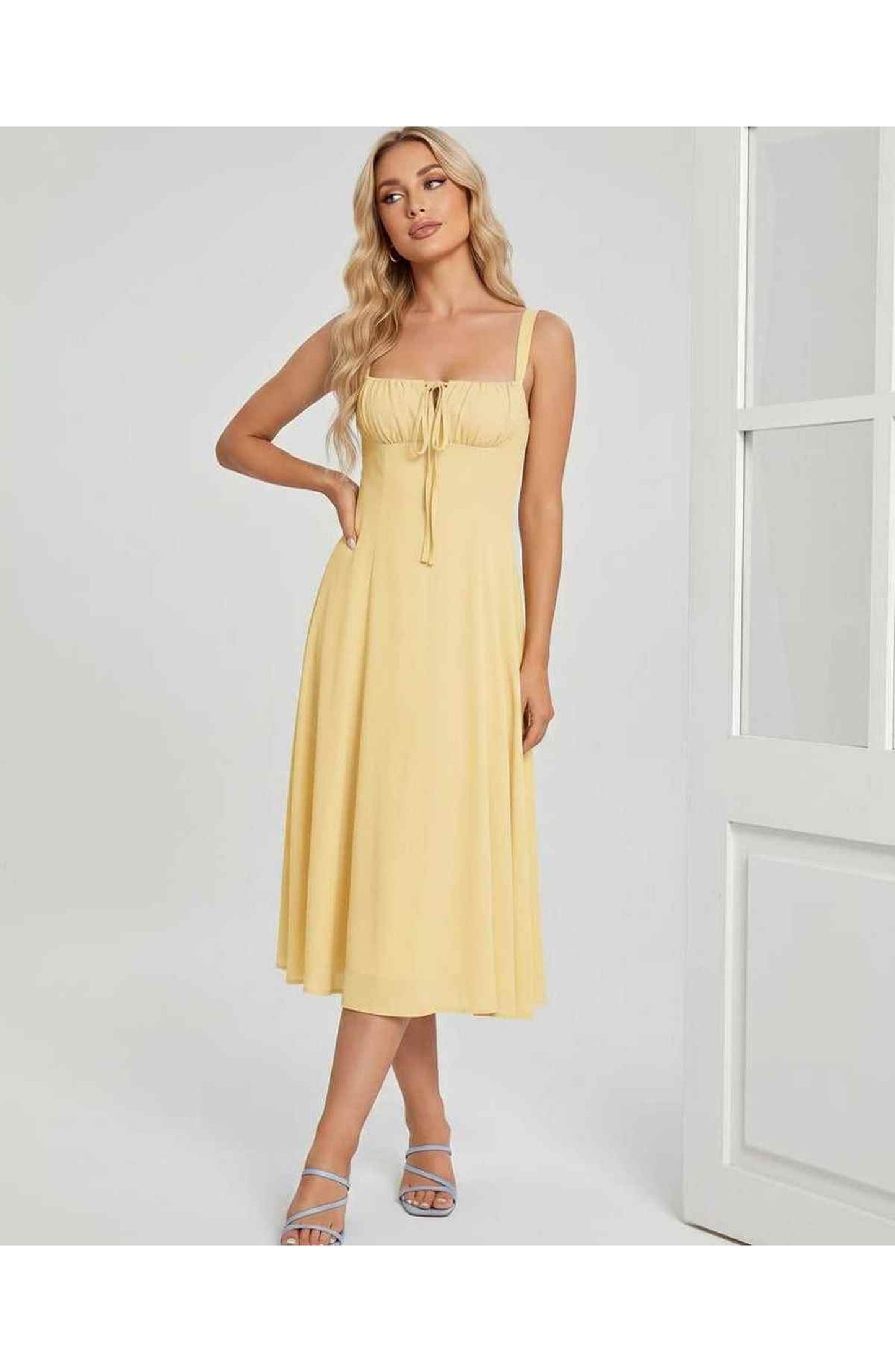 Lætitia Women's Midi Dress | Square Neck | A-line
