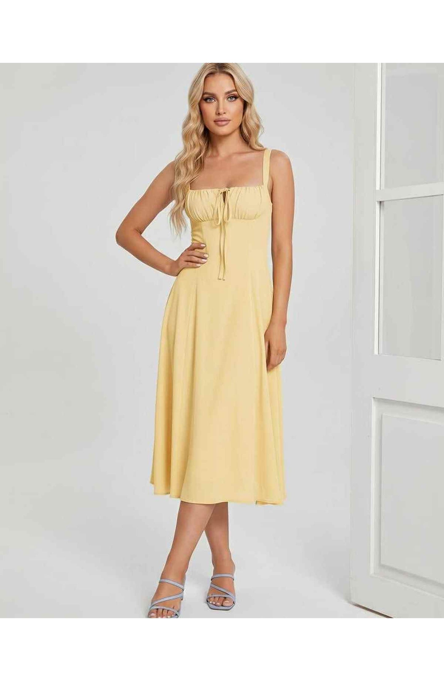 Lætitia Women's Midi Dress | Square Neck | A-line