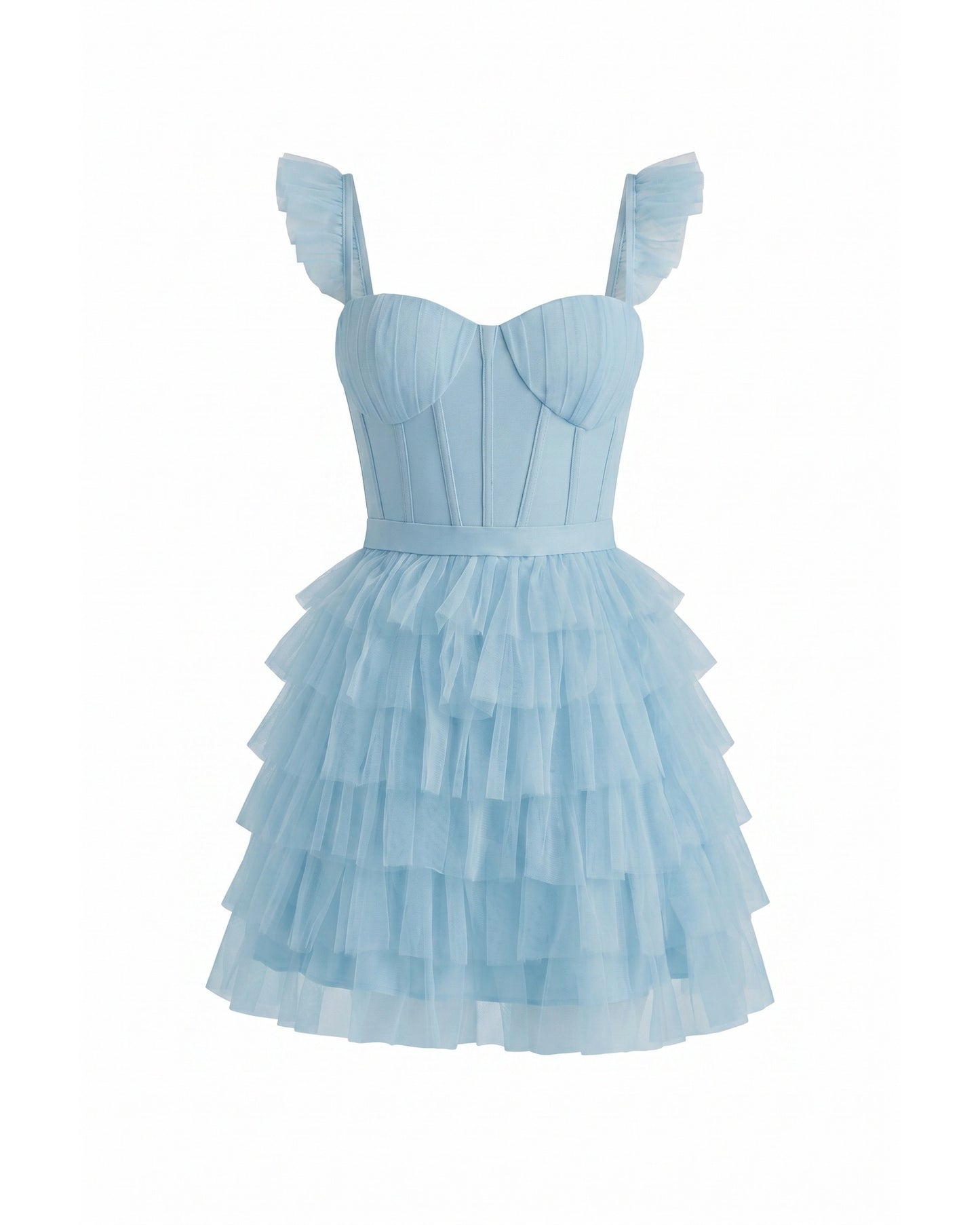 Annick Women's Mini Dress | Layered Tulle Skirt | Stitched Bustier Bodice
