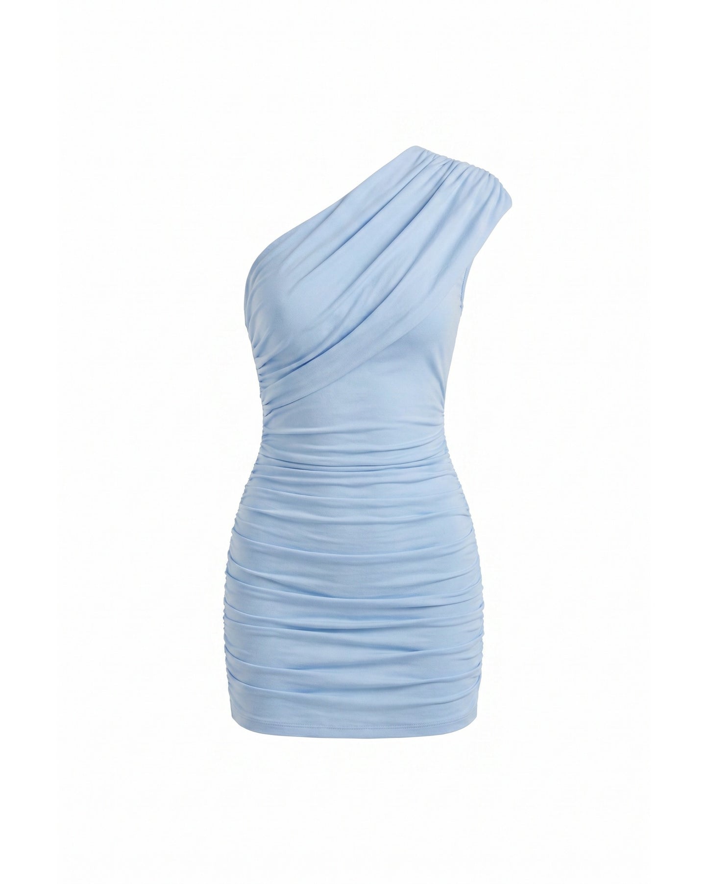 Luce Dames Mini Jurk | One-Shoulder Design | Geplooid Detail