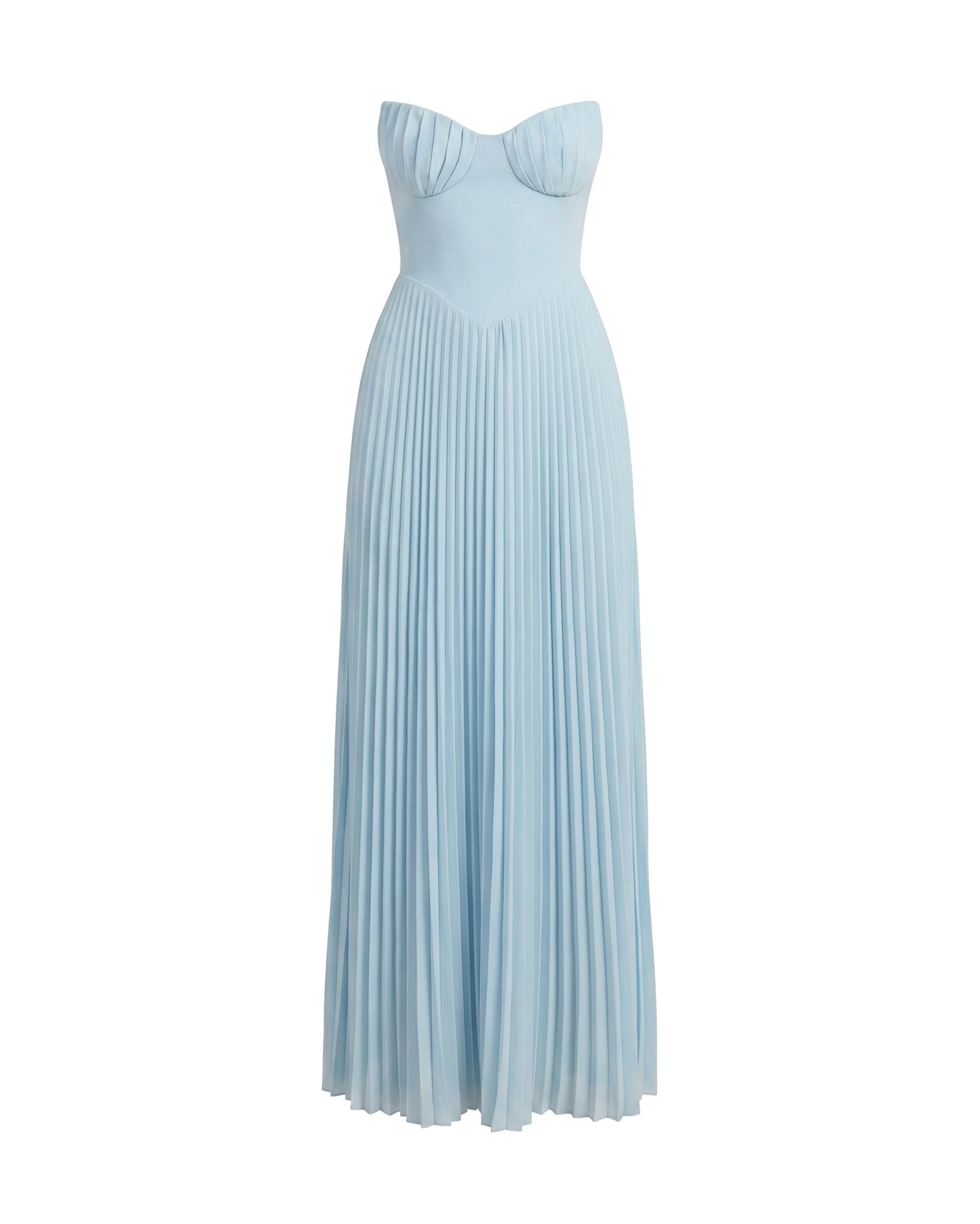Michelle Dames Maxi Dress | Strapless Bustier | Pleated Skirt