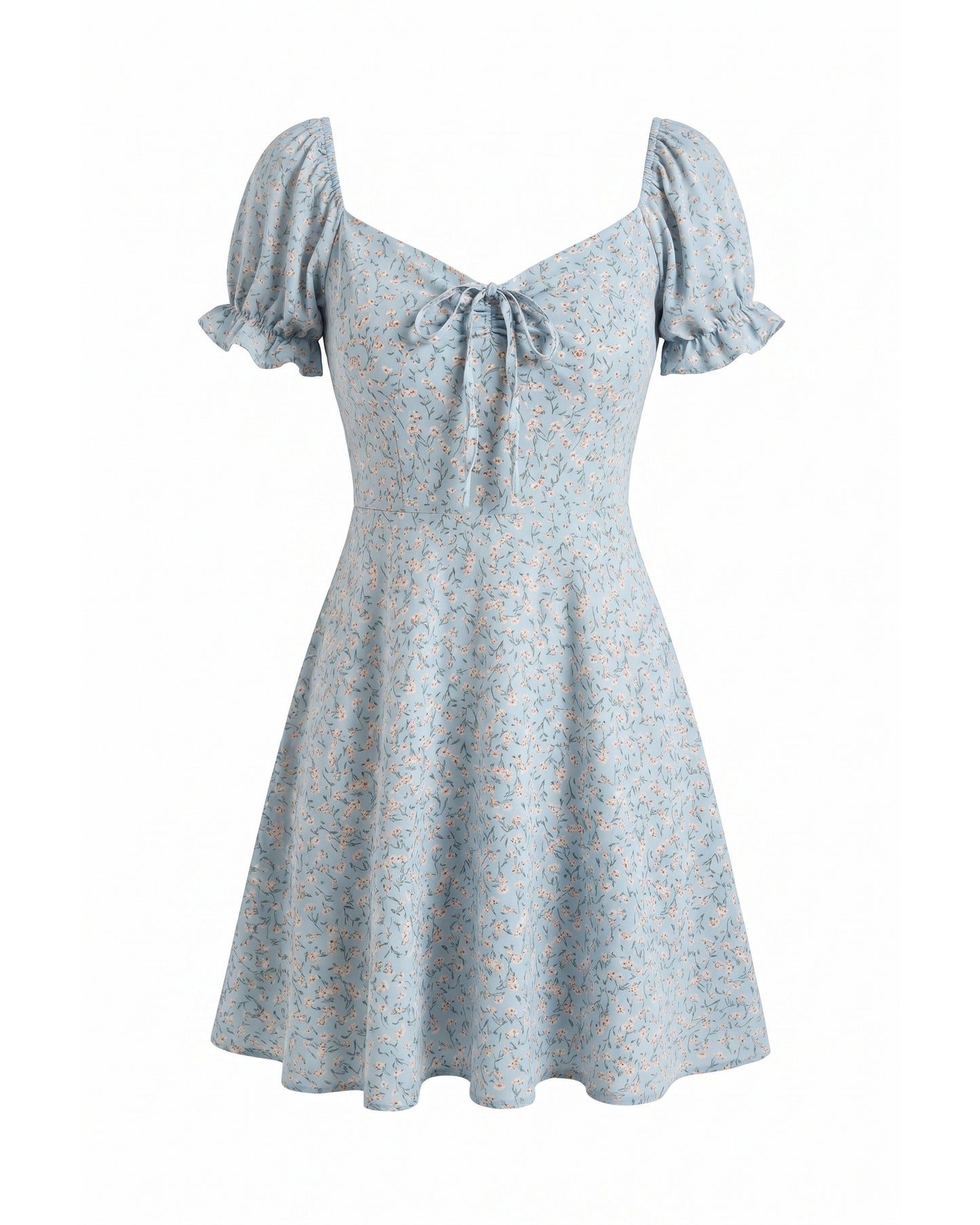 Lou Women's Mini Dress | Front Bow Detail | Puff Sleeves