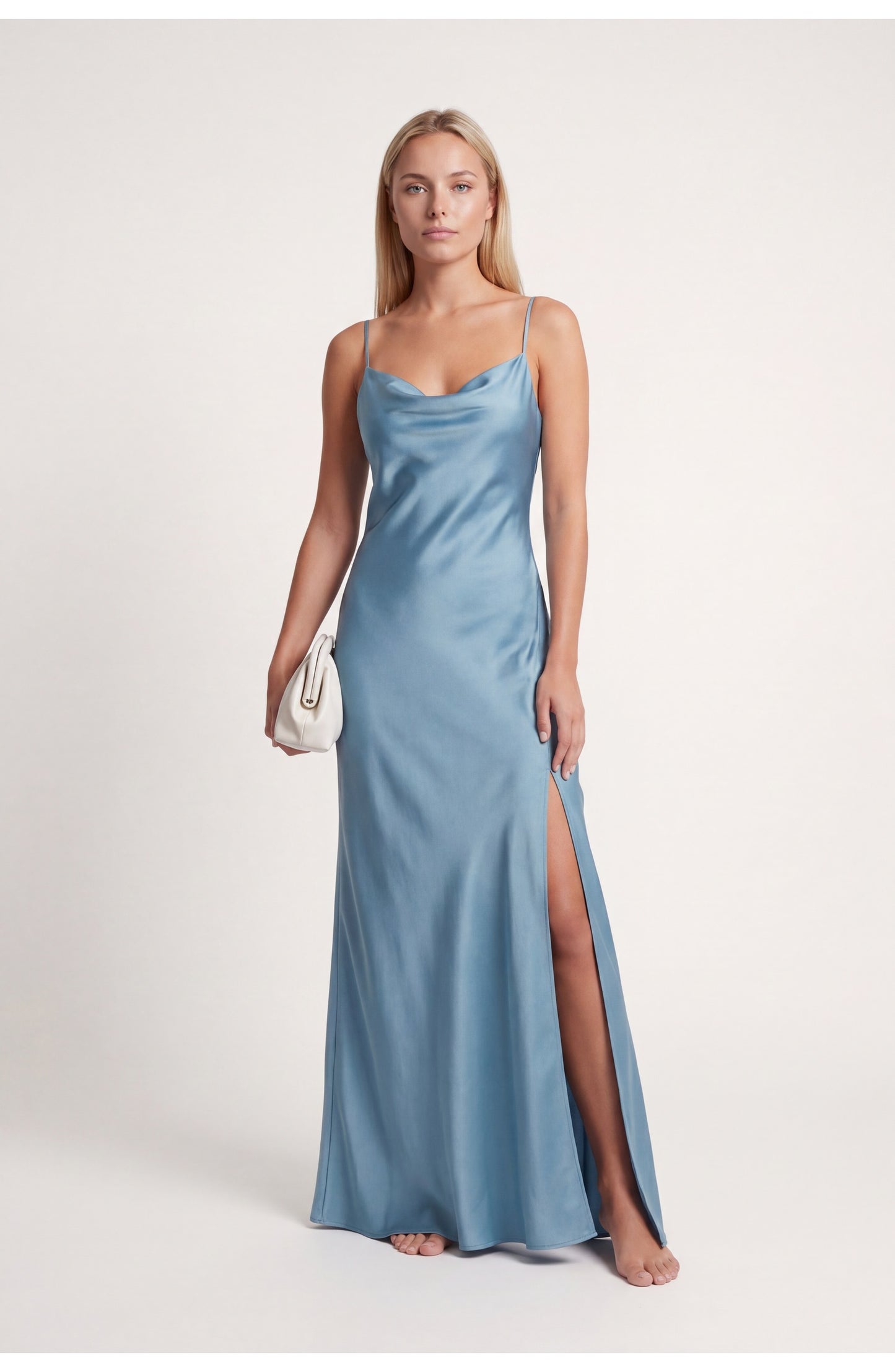 Camille Women's Maxi Dress | Waterfall Neck | With Split