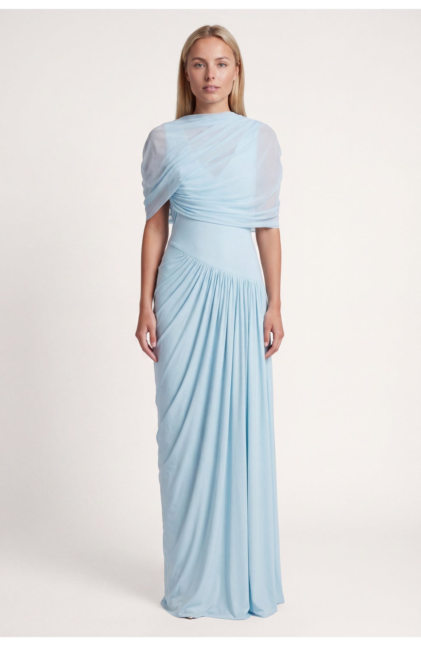 Dames Maxi Jurk | Gedrapeerd | Asymmetrisch