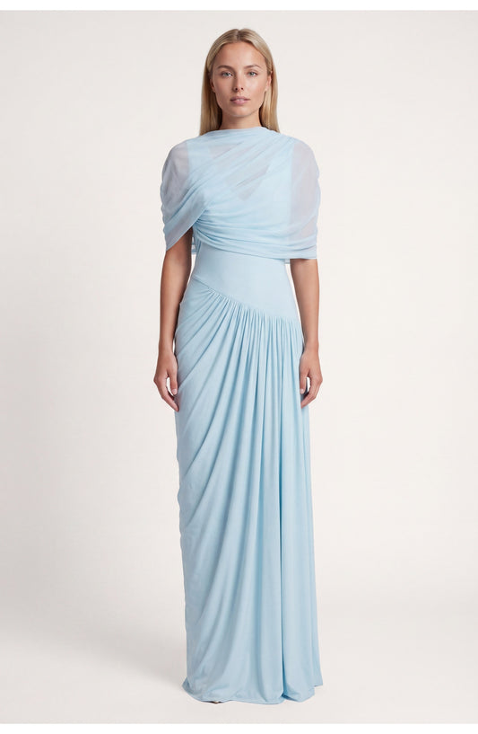 Dames Maxi Jurk | Gedrapeerd | Asymmetrisch