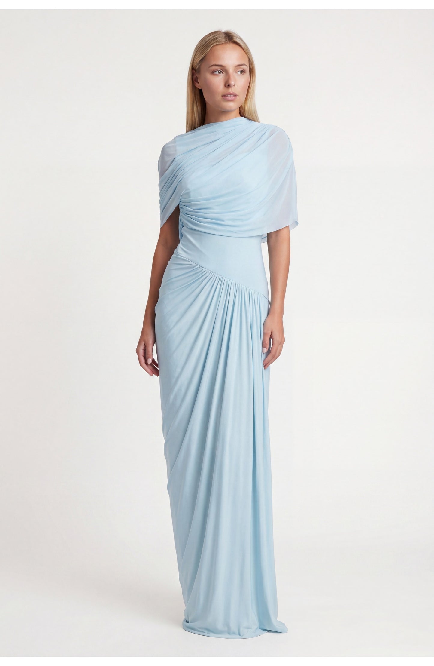 Dames Maxi Jurk | Gedrapeerd | Asymmetrisch