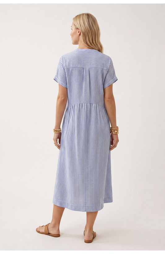 Océane Women's Midi Dress | Striped | Short Sleeves