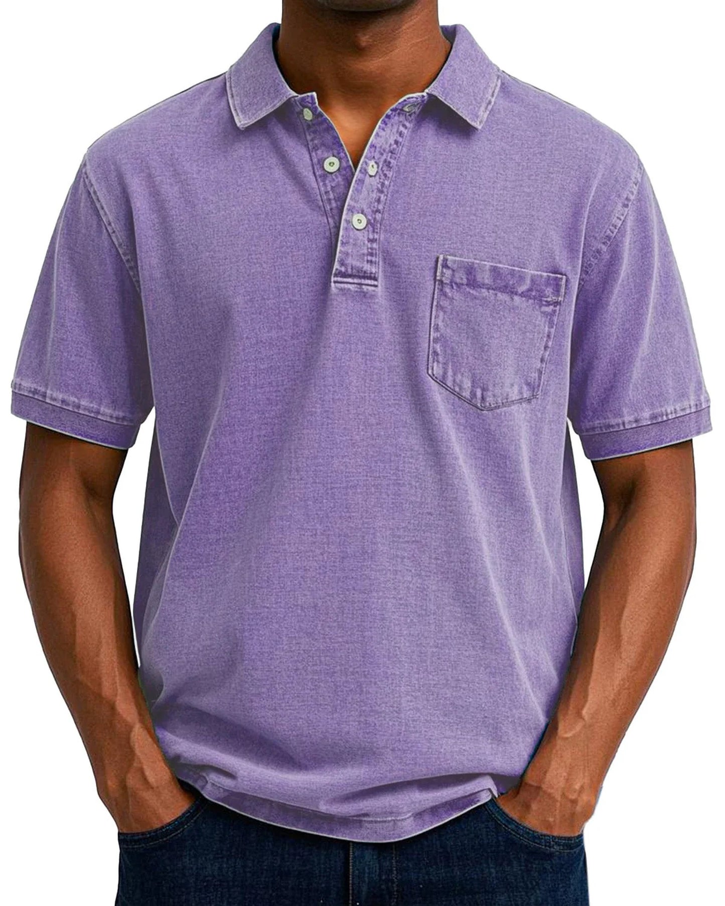 Egidio Heren Polo Shirt | Borststak Detail | Klassieke Kraag