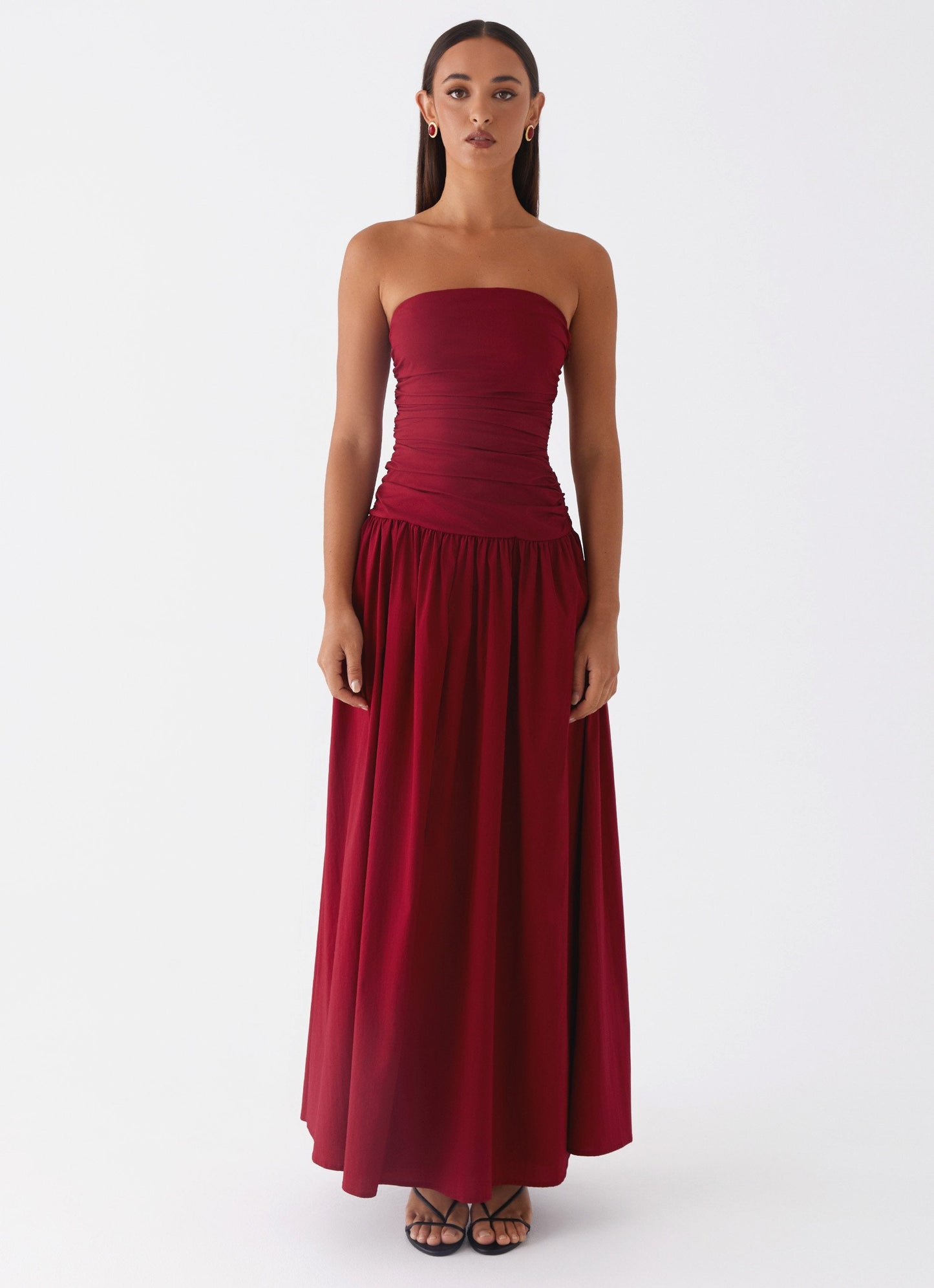 Liliane Strapless Maxi Jurk | Lavendel met Plooidetail 14