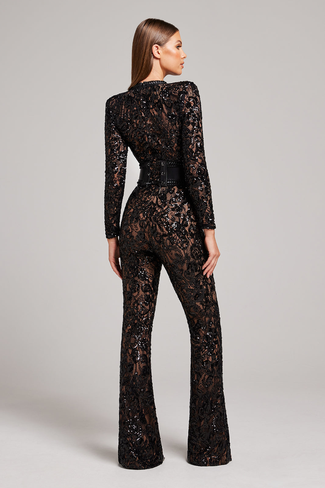 Livia Dames Jumpsuit | Getailleerd | Met Kanten Details | Rechte Pijpen 1