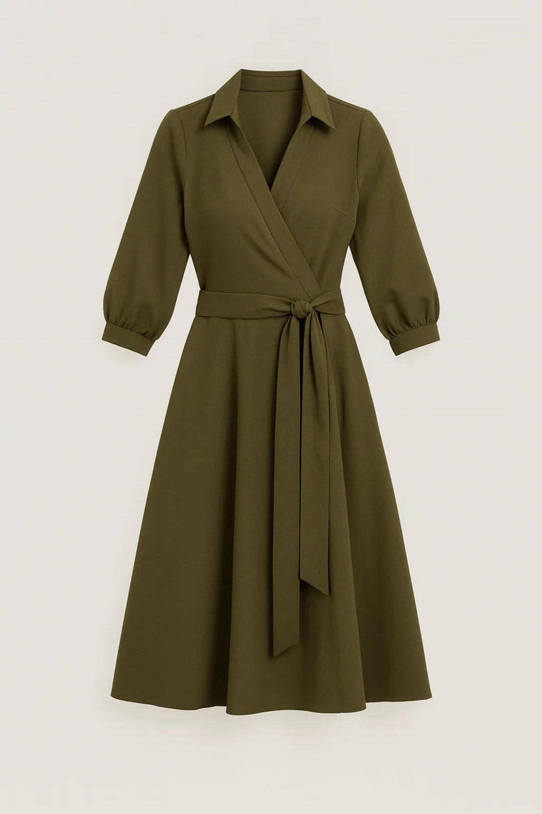 Livia Dames Jurk | Getailleerd | Overslaglook | Strikceintuur 1