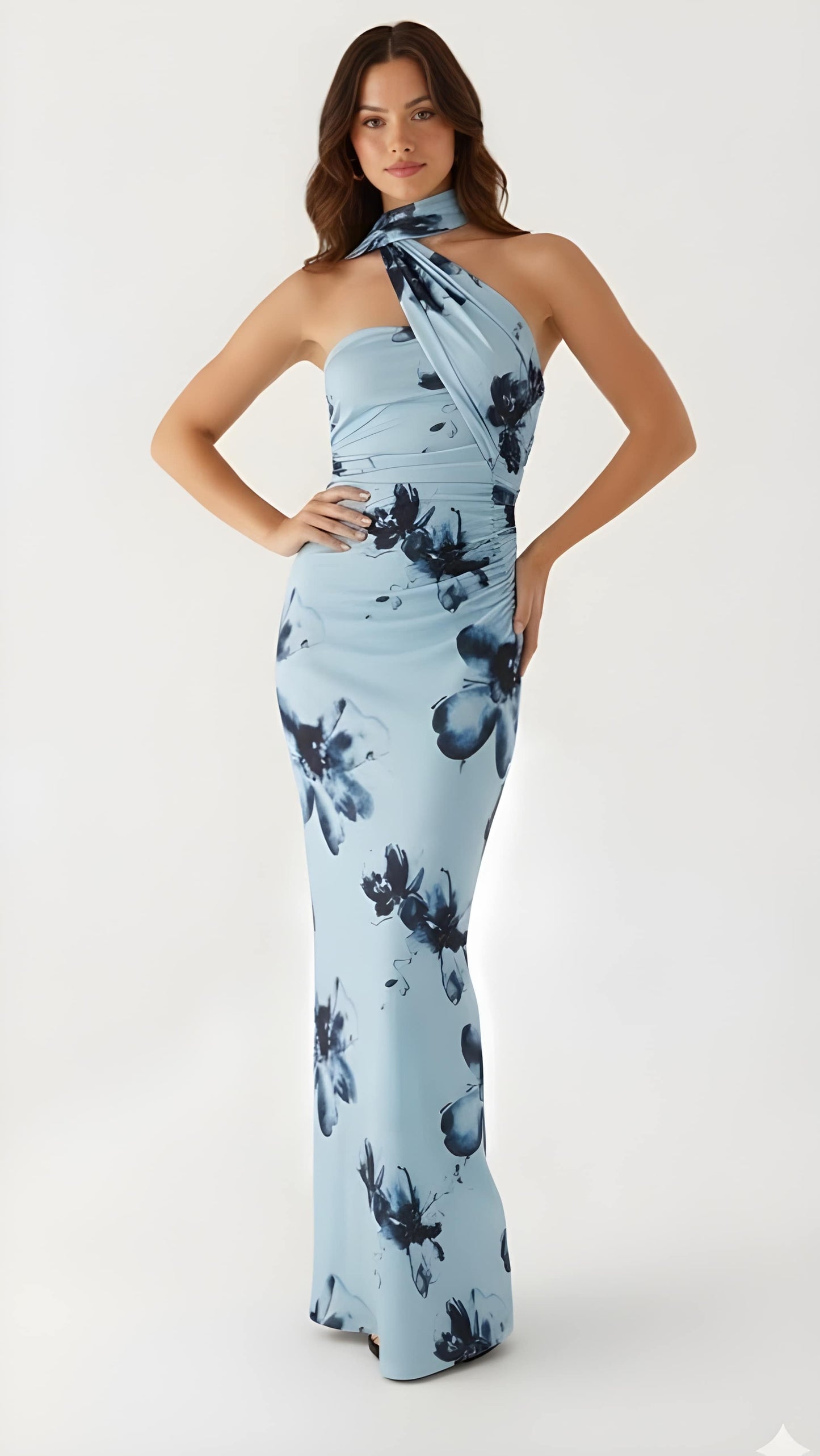 Livia Lange Jurk Dames | Halterlijn | Vloeiend Silhouet | Lichtgewicht Materiaal 4