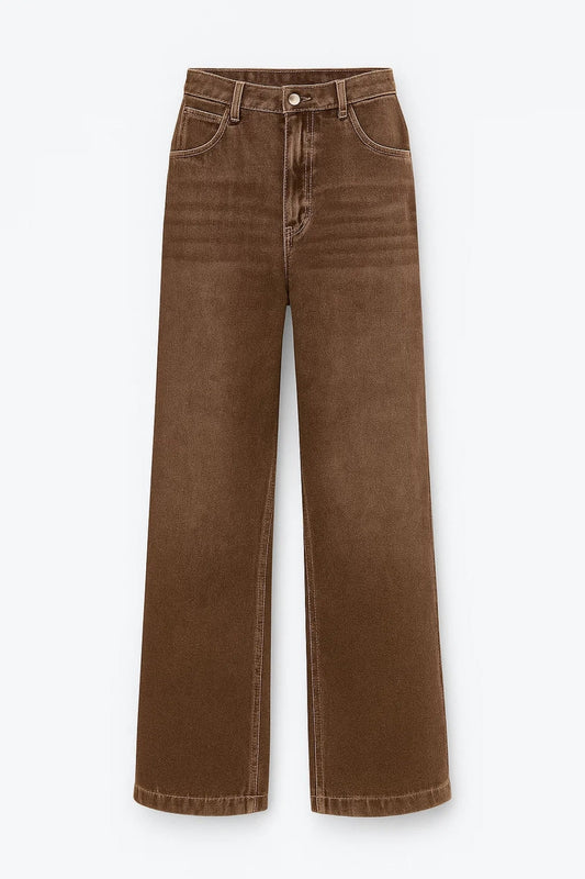 Lucia Dames Jeans | Hoge Taille | Wijde Pijpen | Casual Comfort 0