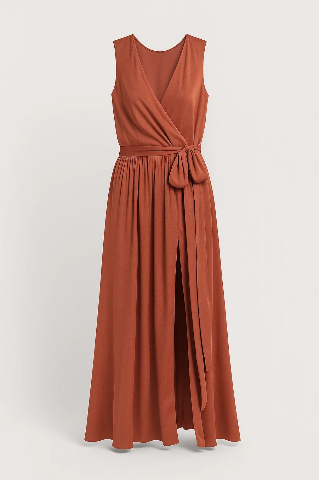 Lucia Lange Wikkeljurk | Mouwloos | Met Taillelint | Elegante Split 2