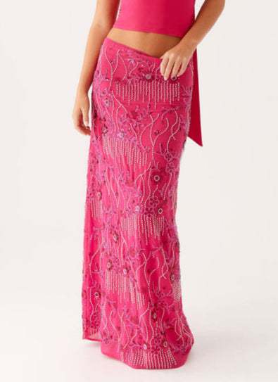 Mariela Maxi Rok – Glitterende Glamour met Lage Taille voor Dames 5