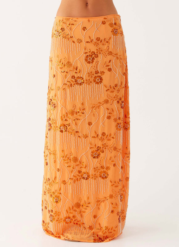 Mariela Maxi Rok – Glitterende Glamour met Lage Taille voor Dames 9