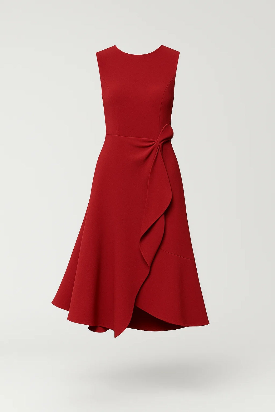 Marina Dames Midi Jurk | Mouwloos | Asymmetrische Overslag | Tailleaccent 2