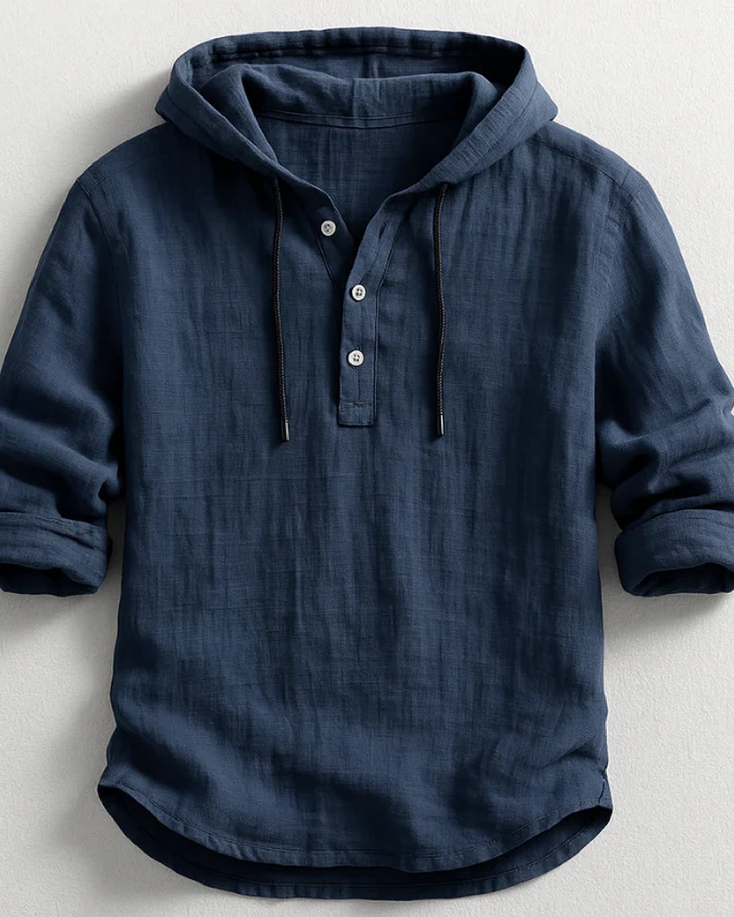 Elia Heren T-Shirt | Henleyhals | Capuchon met Trekkoorden
