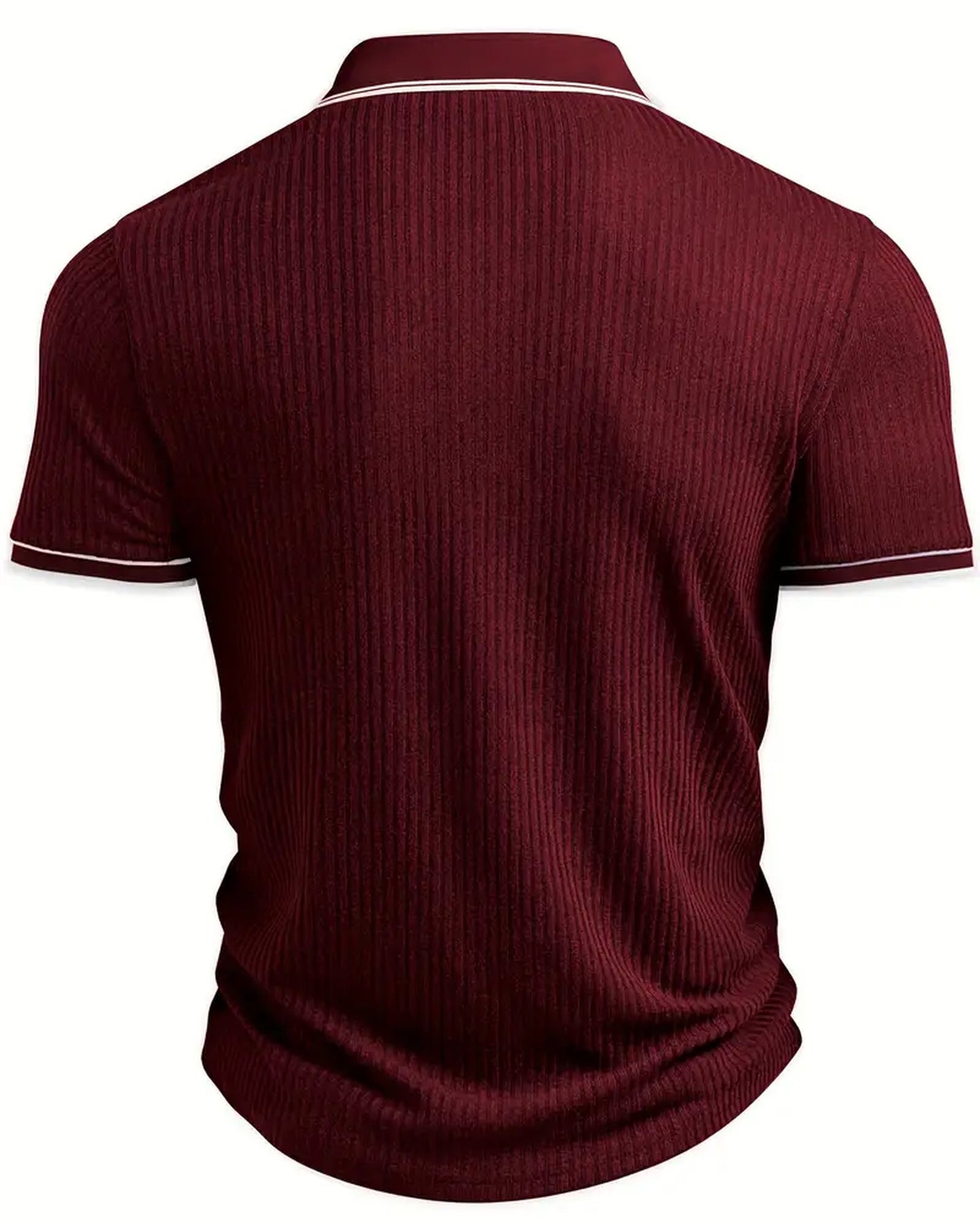 Graziano Heren Polo Shirt | Geribbelde Textuur | Contrasterende Boordafwerking