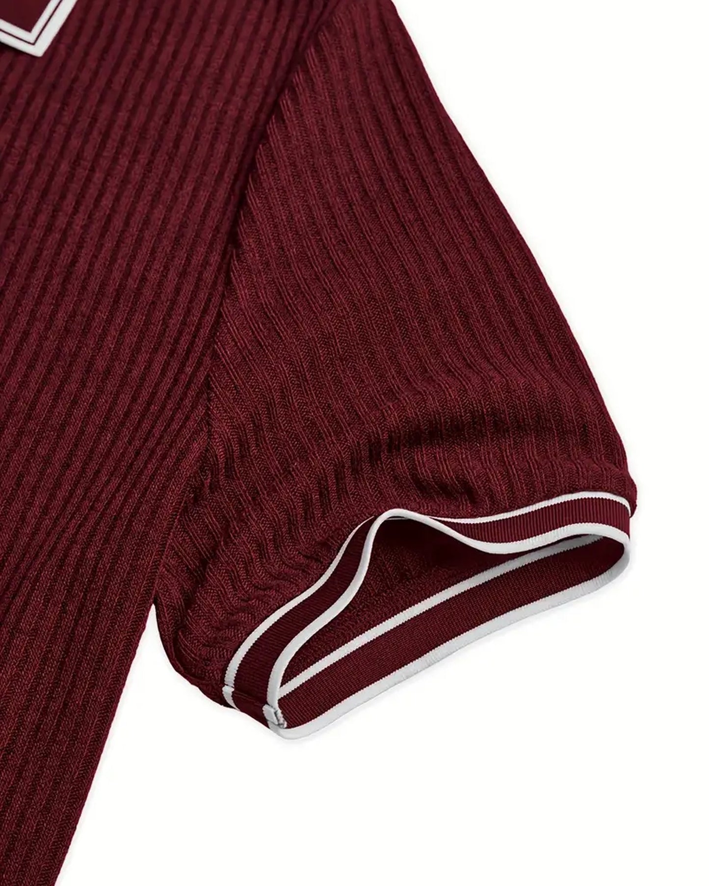 Graziano Heren Polo Shirt | Geribbelde Textuur | Contrasterende Boordafwerking