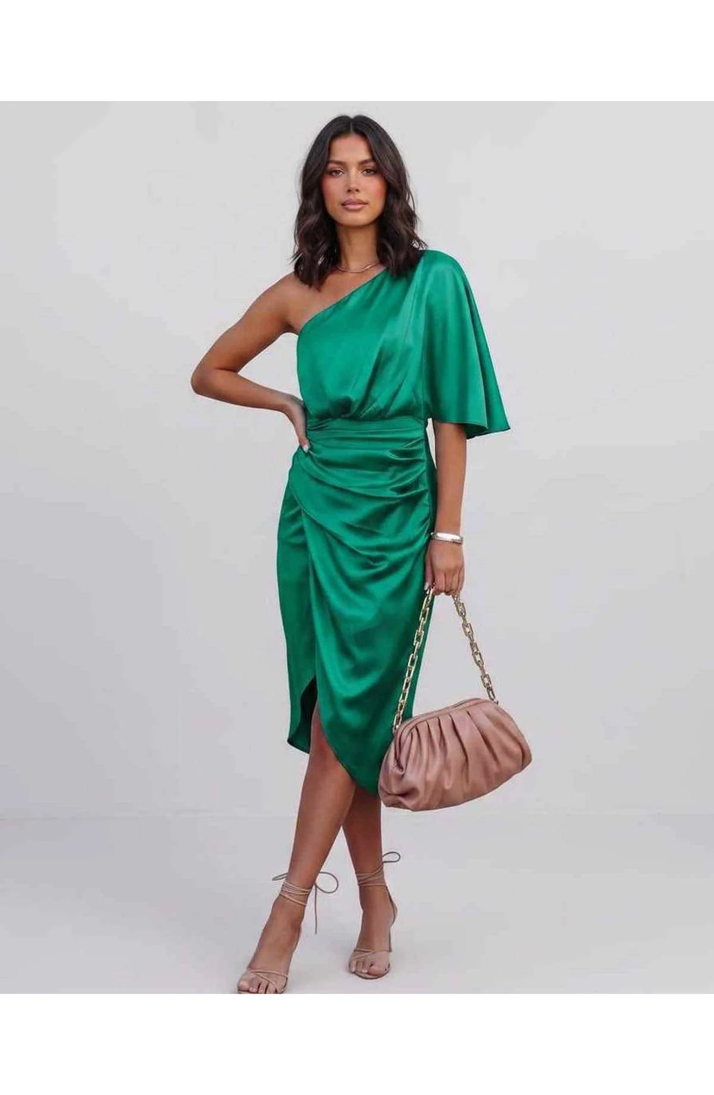 Marguerite Women's Midi Dress | One Shoulder | Layered Fringe