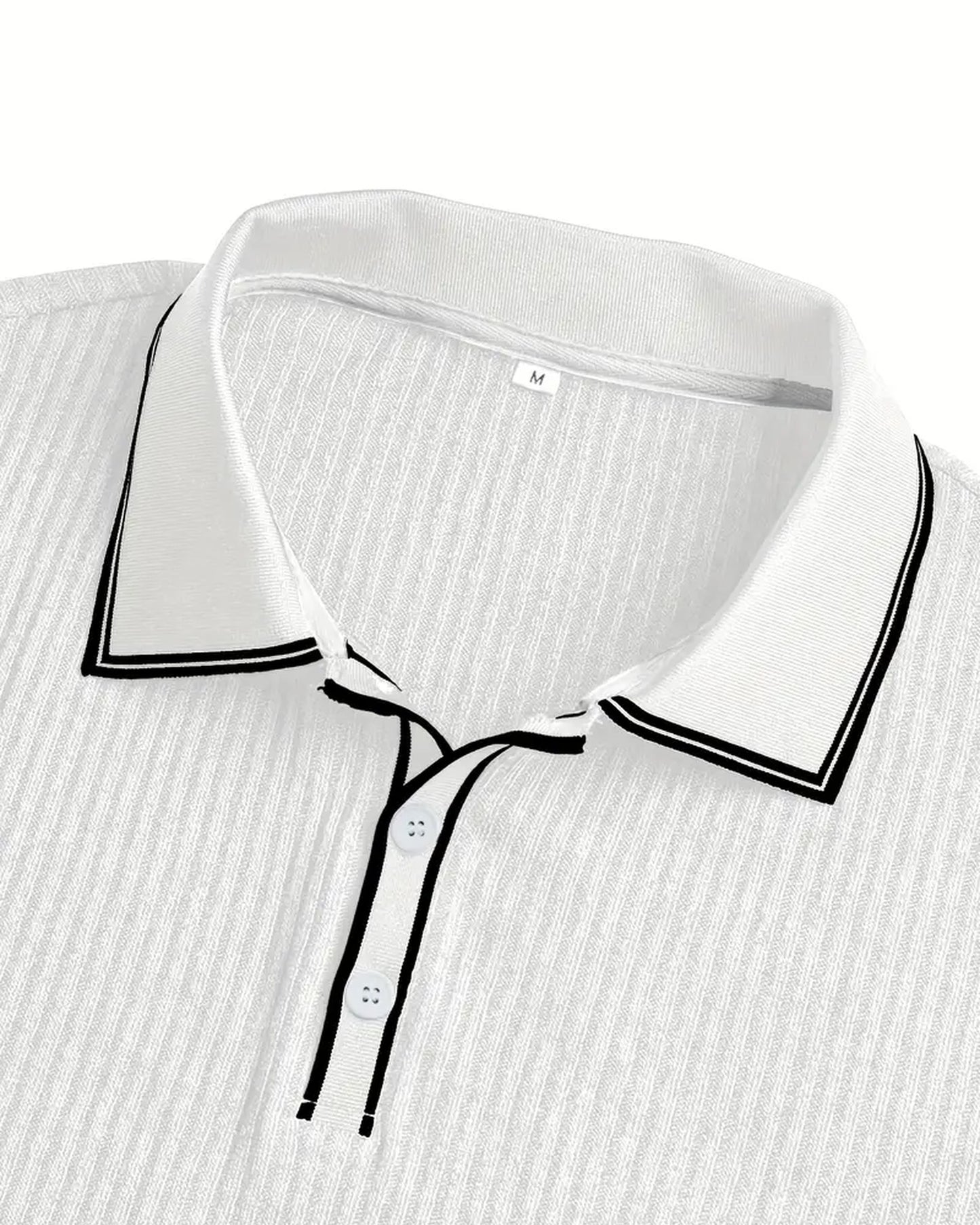 Graziano Heren Polo Shirt | Geribbelde Textuur | Contrasterende Boordafwerking