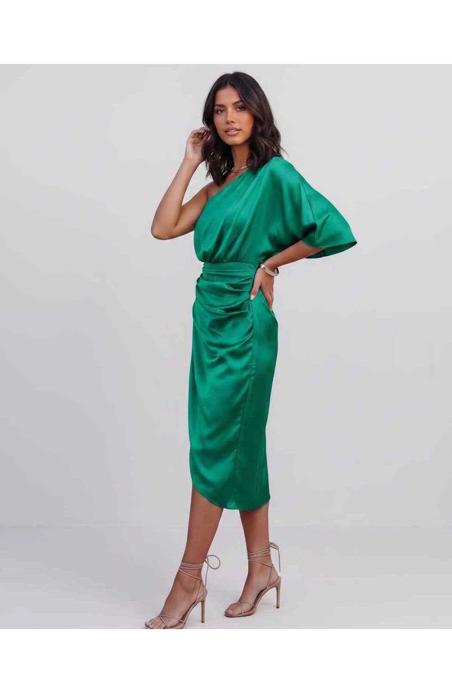 Marguerite Women's Midi Dress | One Shoulder | Layered Fringe