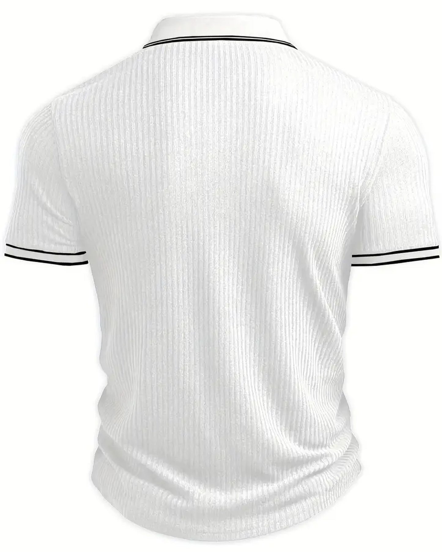 Graziano Heren Polo Shirt | Geribbelde Textuur | Contrasterende Boordafwerking
