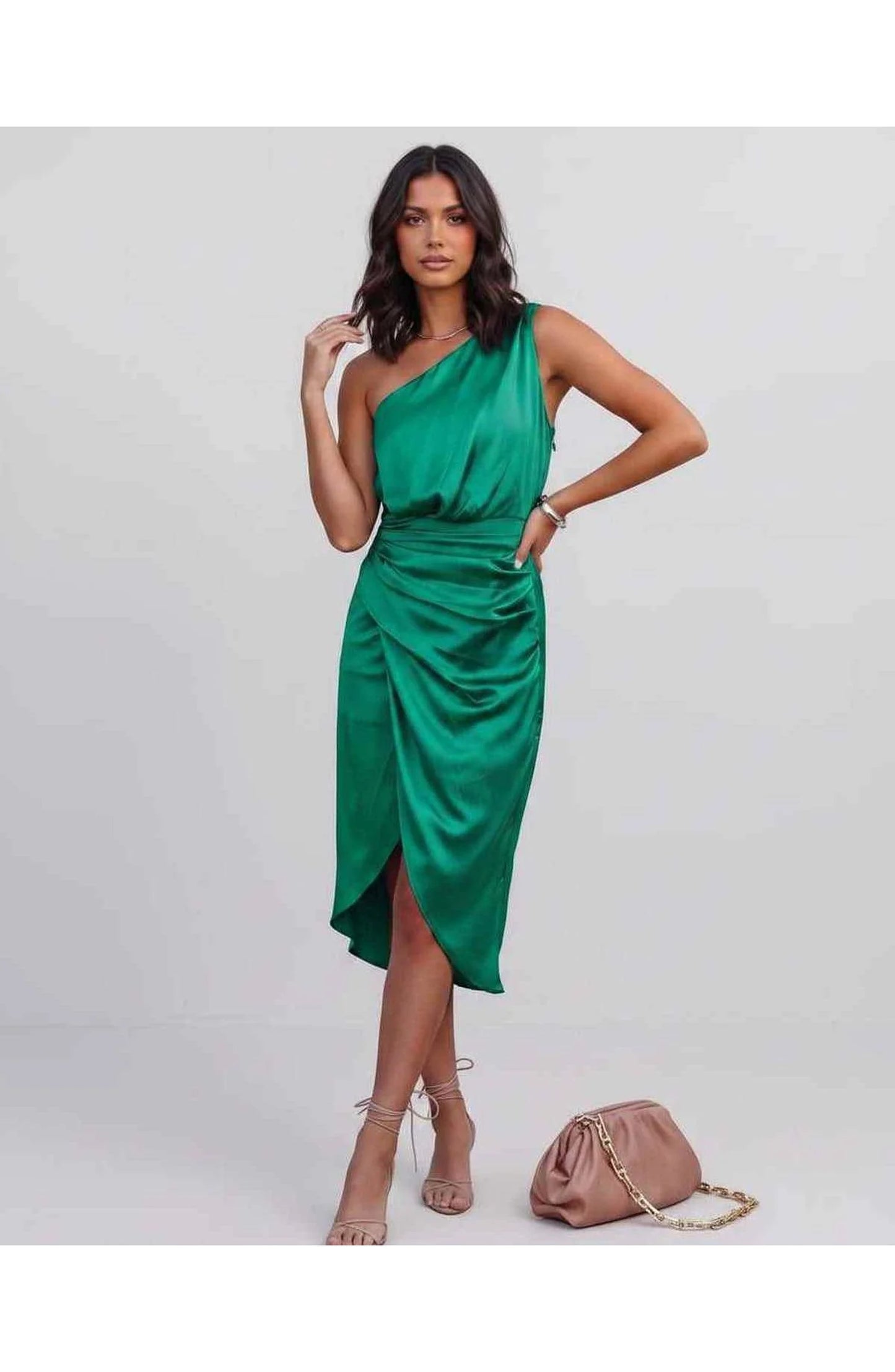 Marguerite Women's Midi Dress | One Shoulder | Layered Fringe